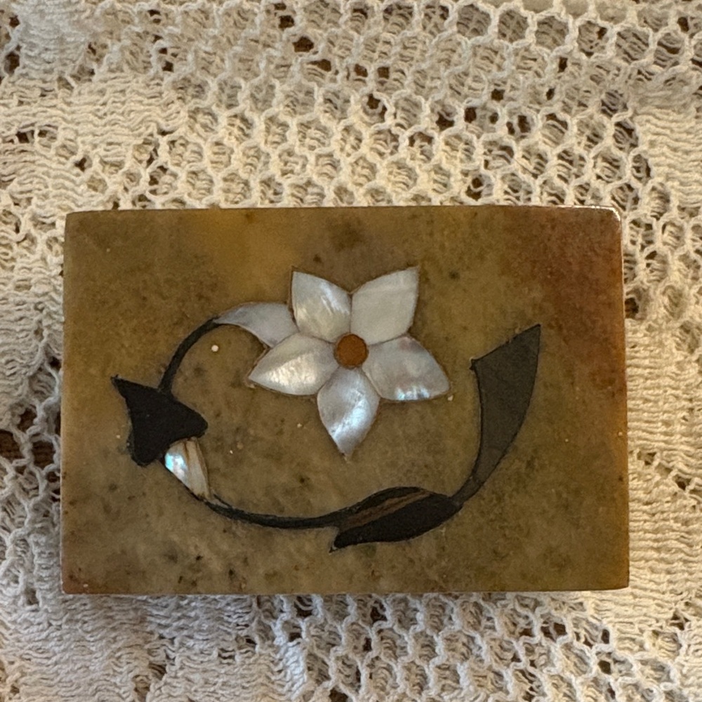 Vintage Soapstone Trinket Box